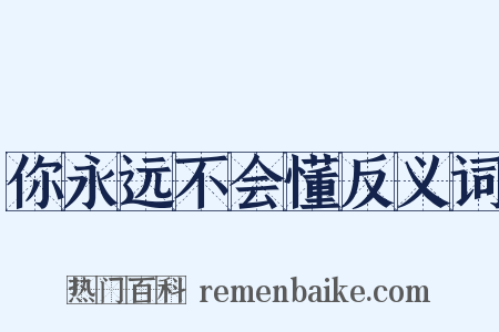 你永远不会懂反义词是什么意思的图片